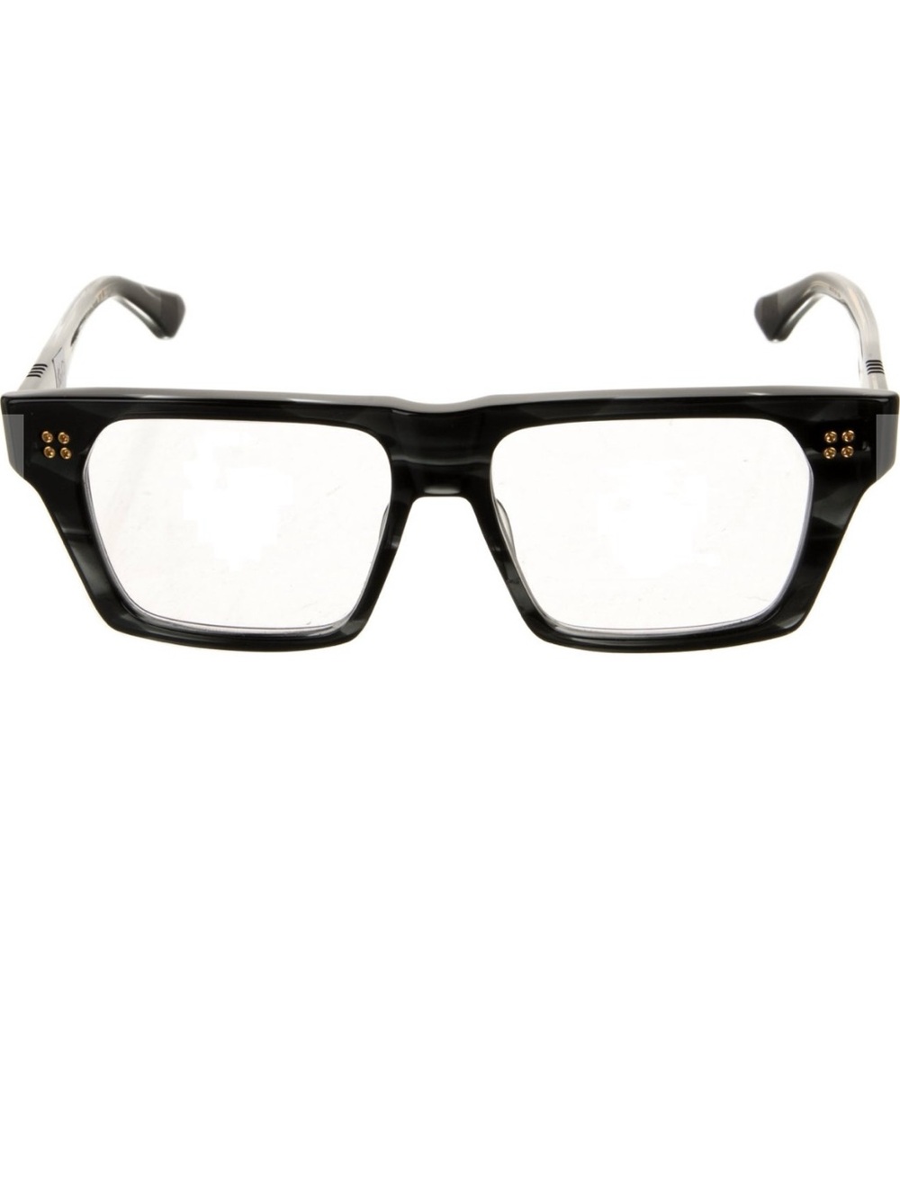 DITA Black Rectangular Men’s Glasses with Gold Accents